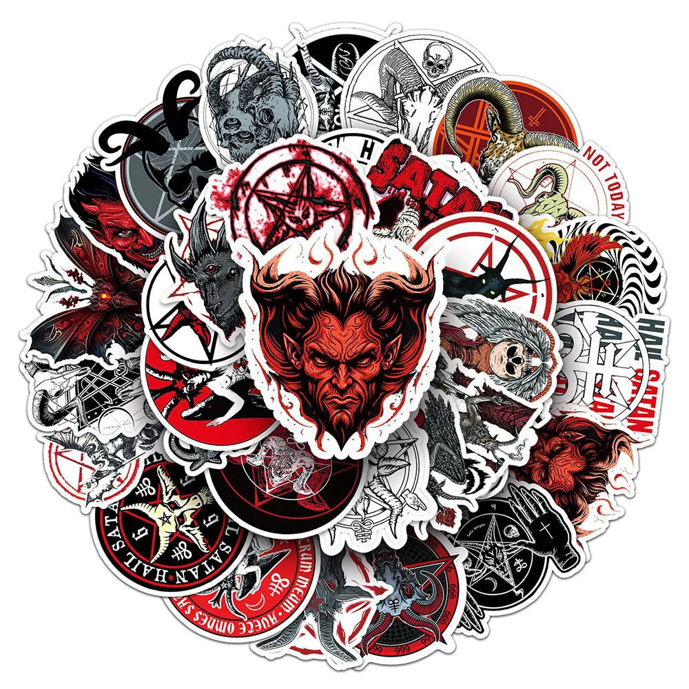 10/30/50PCS Devil Satan Stickers Gothic Decals Toys Graffiti Laptop Phone Case Skateboard Waterproof Cool DIY Sticker Wholesale