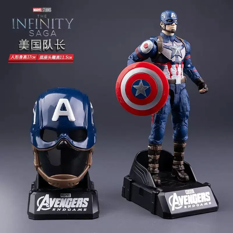 【Avengers】Iron Man MK85 + Capitão América + Homem-Aranha Conjunto de figuras, máscara de capacete, coleção de heróis da Marvel, modelo de brinquedo para presente