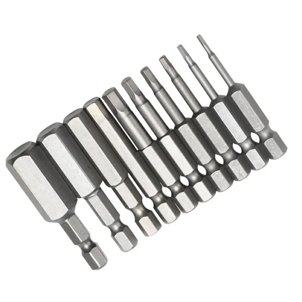 Imagem -05 - Magnetic Hexágono Chave de Fenda Bit Liga de Aço Hex Shank Parafuso Drivers Conjunto 50 mm Comprimento H1.5-h12 para Broca Elétrica 10 Pcs