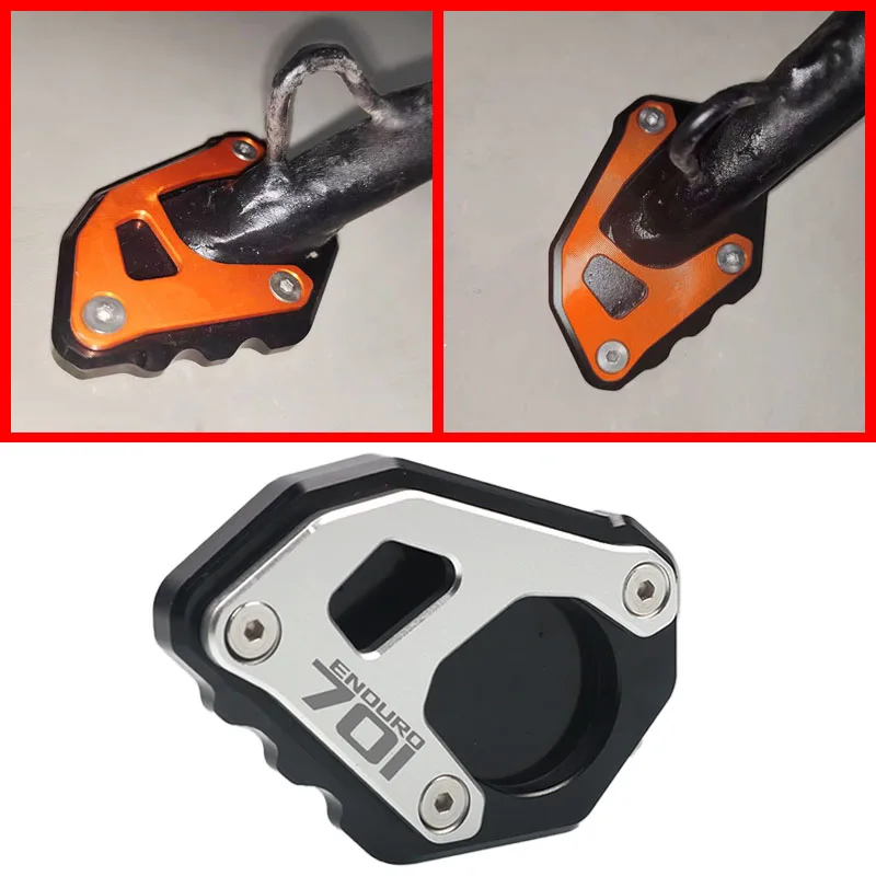 Soporte CNC para motocicleta, extensión de caballete lateral, placa de soporte compatible con Husqvarna 701 Enduro SMC 701Enduro 2019-2023