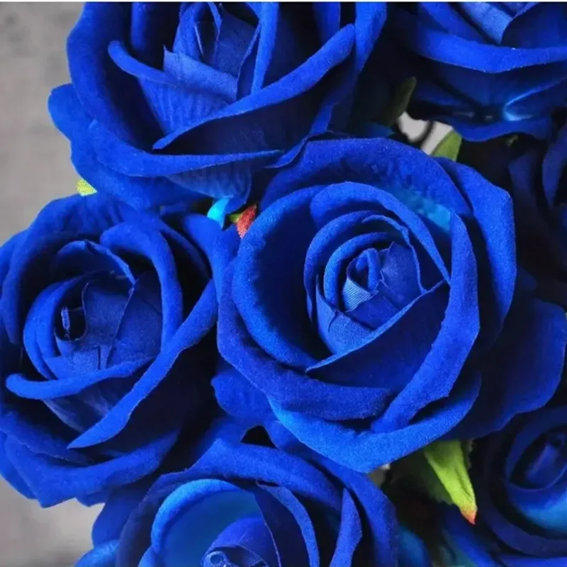 สวย 5 ชิ้น/ล็อตสีฟ้าประดิษฐ์ดอกกุหลาบผ้าไหมสาขายาวช่อดอกไม้สําหรับงานแต่งงานวันวาเลนไทน์ตกแต่งเจ้าสาวบ้าน