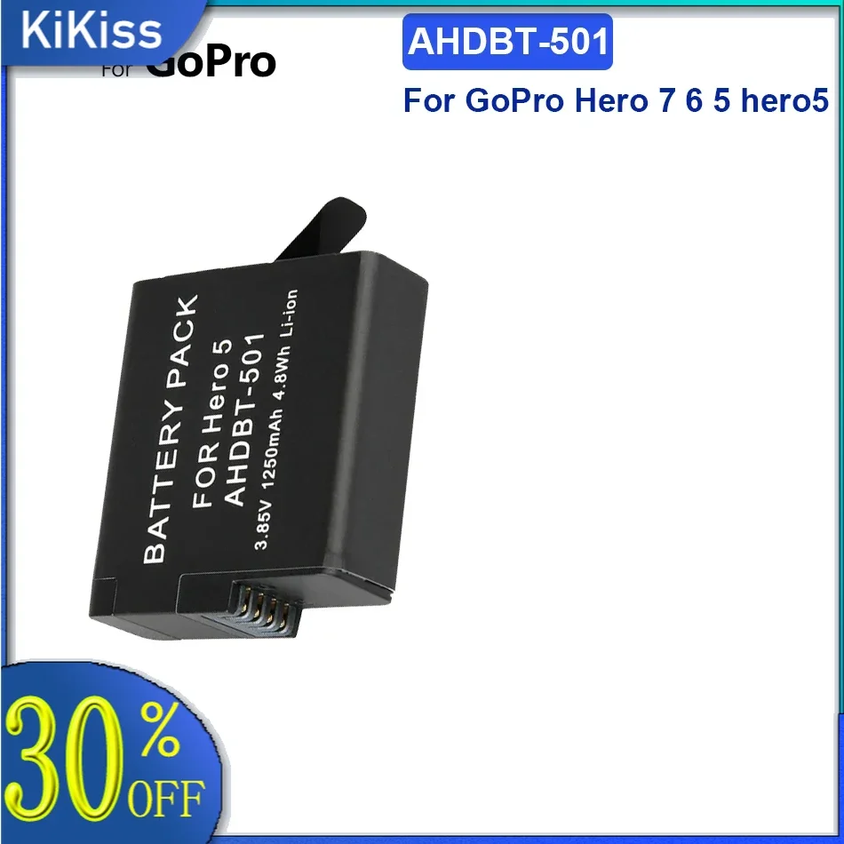 For GoPro Hero 7, Hero 6, Hero 5 - 1250mAh Sports Camera Battery