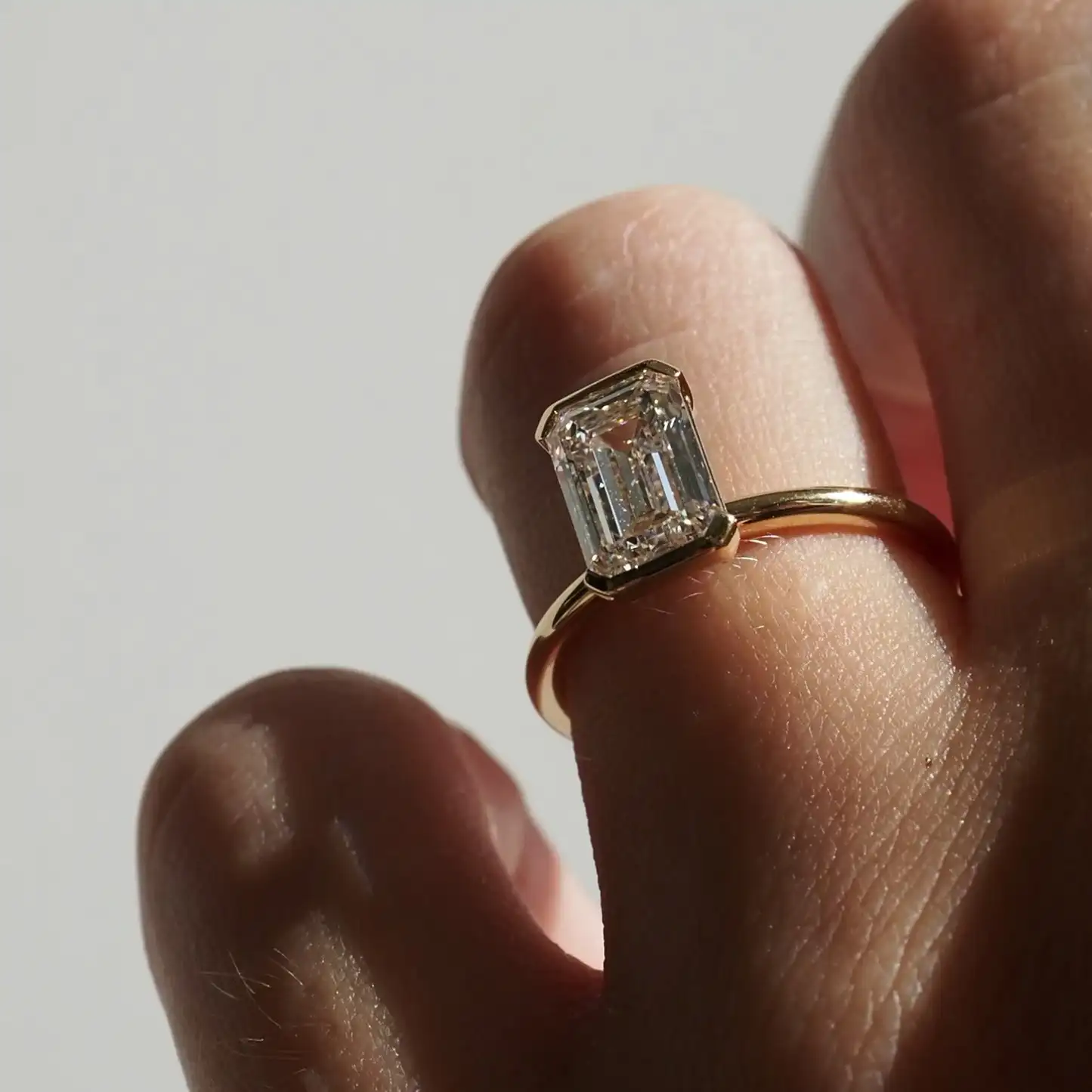 

Lab Grown Diamond 1-2CT Emerald Cut DE Color 14K Gold Lab Diamond Engagement Ring With IGI Certificate Jewelry for Women