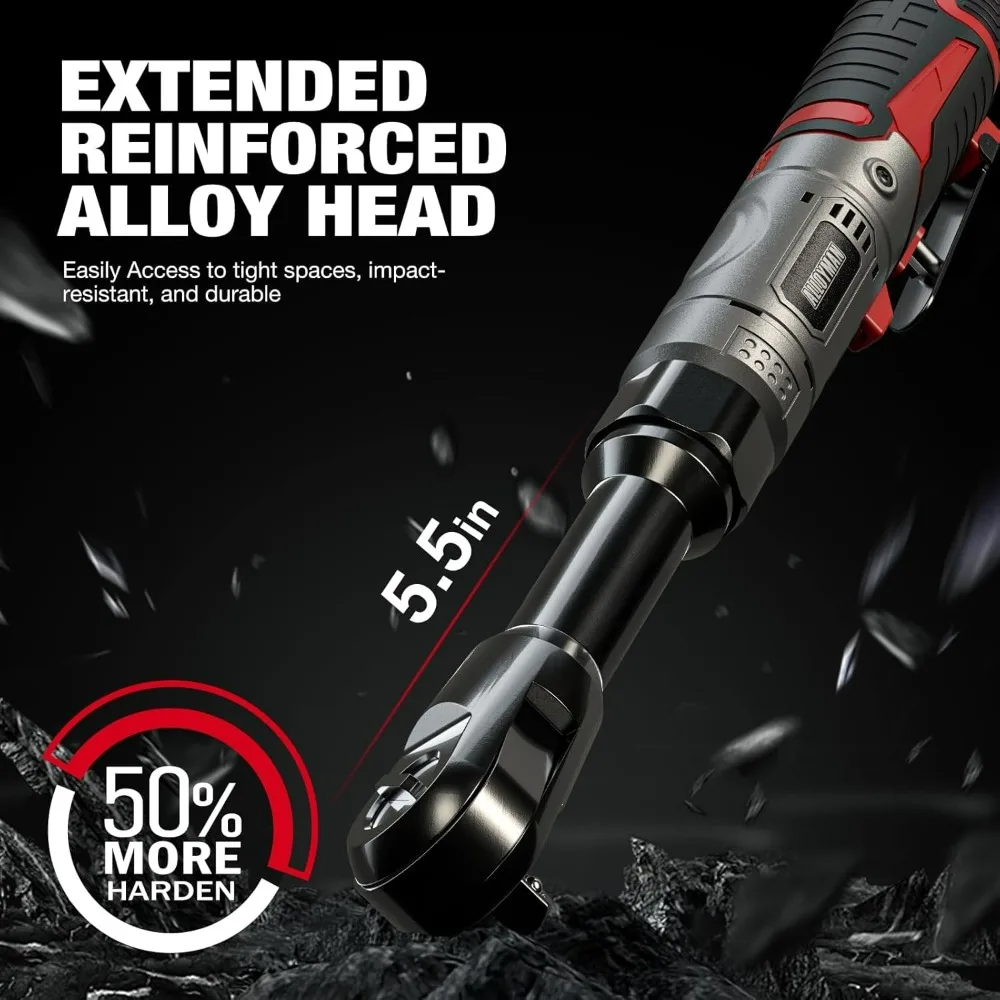 Alloyman 3/8 "مجموعة مفاتيح ربط بسقاطة لاسلكية 60FT-LBS 80N.m سقاطة كهربائية 12 فولت مجموعة مفاتيح مقبس الطاقة الممتدة سرعة متغيرة #3