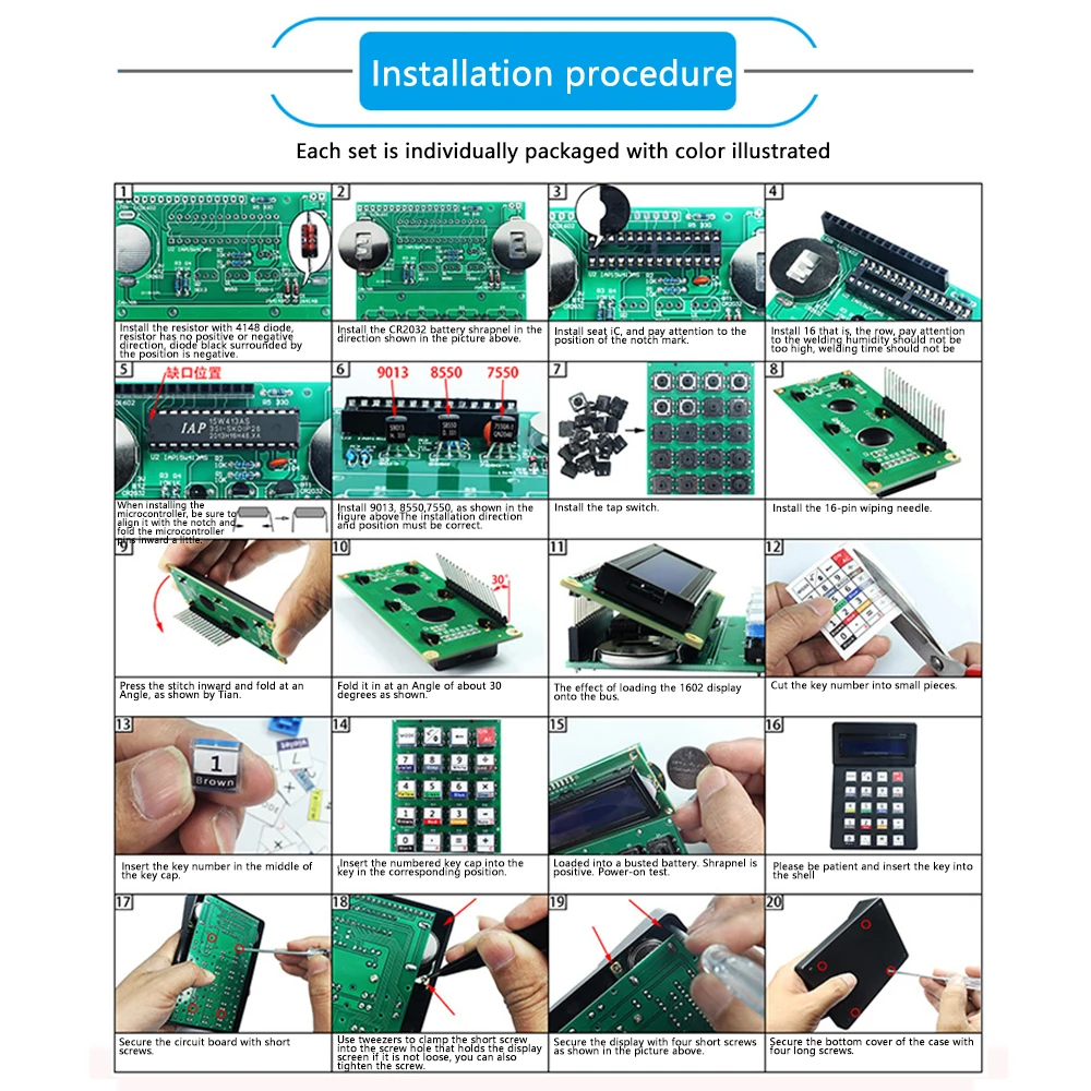 Mini Calculator DIY Electronic Kit LCD1062 Display Screen 51 Microcontroller School Welding Training Production Soldering Kit