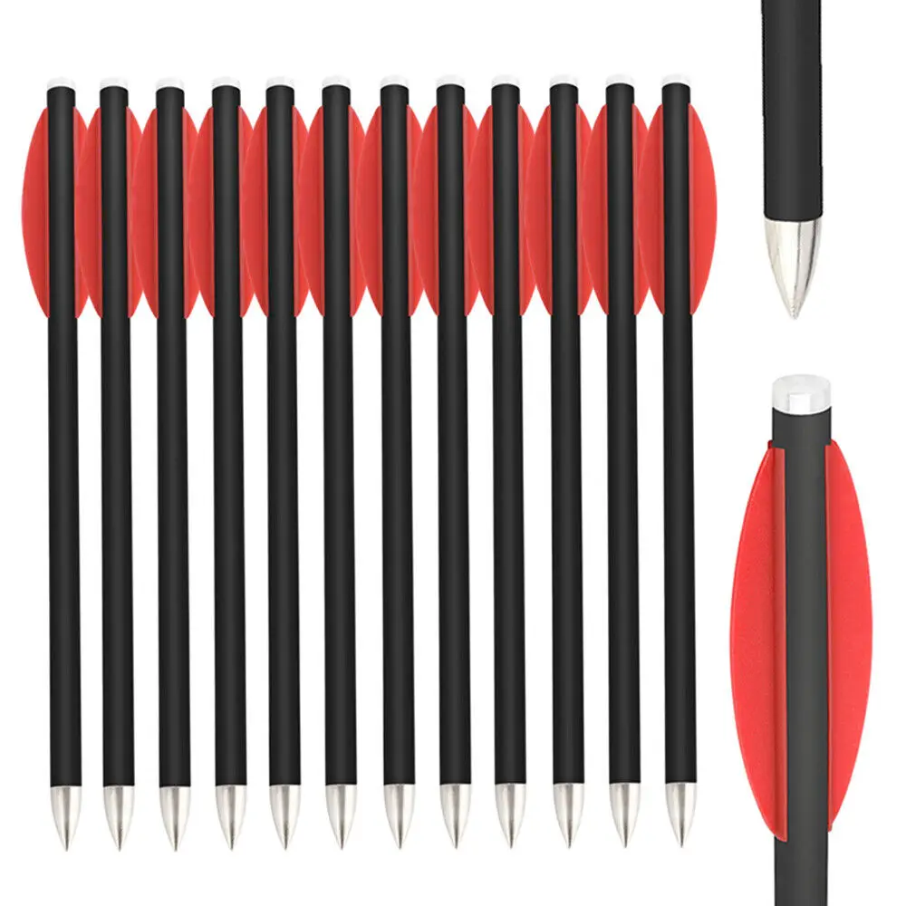 

6/12/18/24pcs Archery Crossbow Bolts 16cm Carbon Arrows ID4.2mm OD6mm High-Strength for Bow Outdoor Hunting Shooting Sports