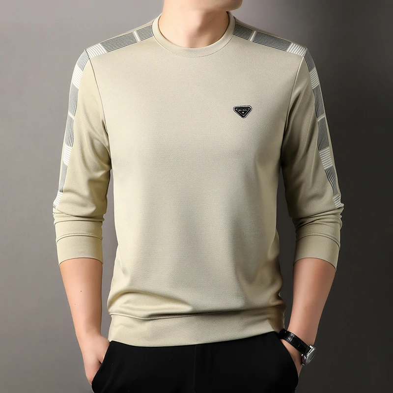 

Men's Luxury Brand 2024 Autumn New Item Designer Printed Long Sleeved O-Neck Casual T-Shirt Fashion Comfort Top Men's Clothing