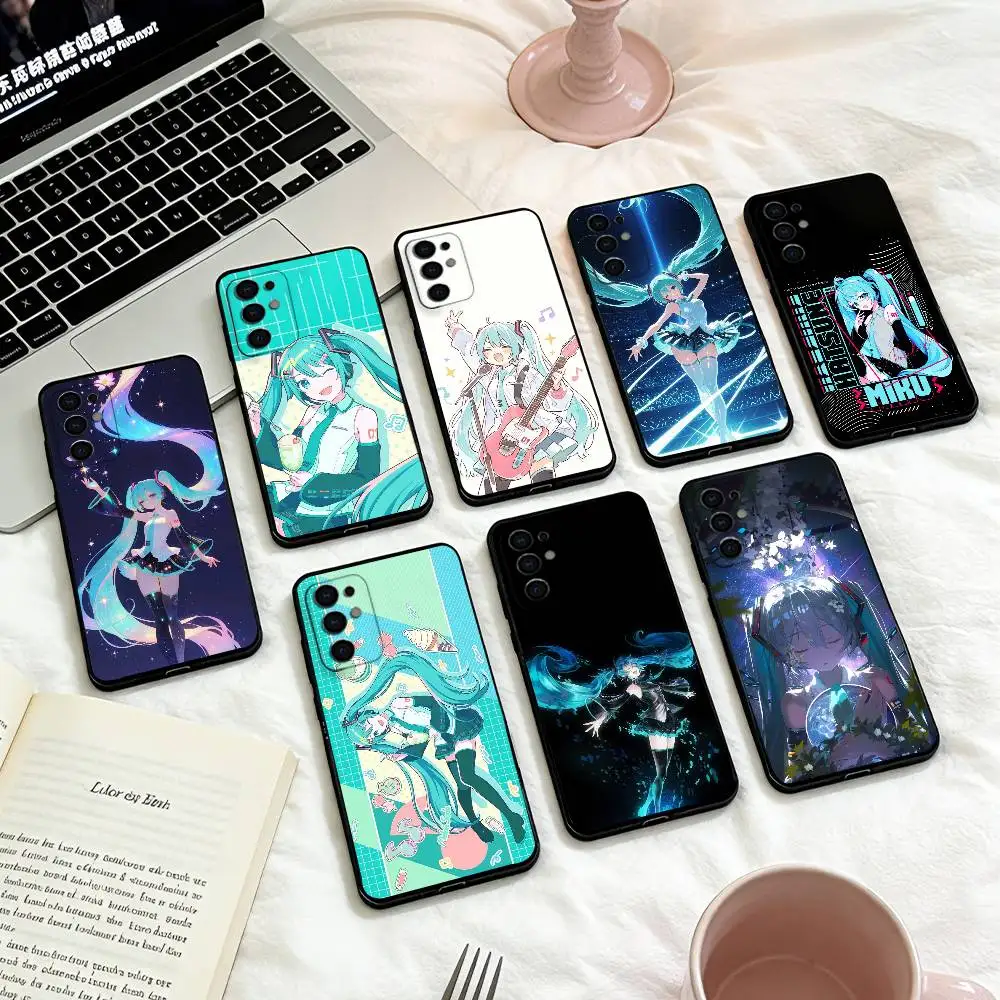 

H-Hatsune Anime Miku Phone Case For Samsung S25,24,23,22,30,21,10,9,Ultra,Plus,Lite,FE,4,5 G Soft Black Case
