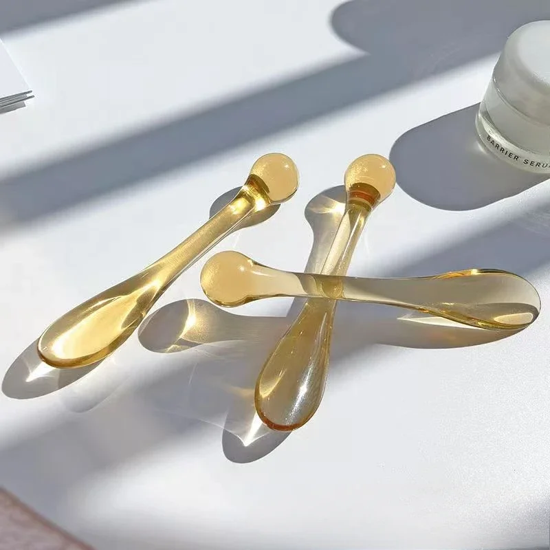3PCS Eye Cream Applicator Spoon Roller Transparent Massage Stick Cosmetic Spatulas Wrinkle Facial Mask Skin Care Plastic Spoon
