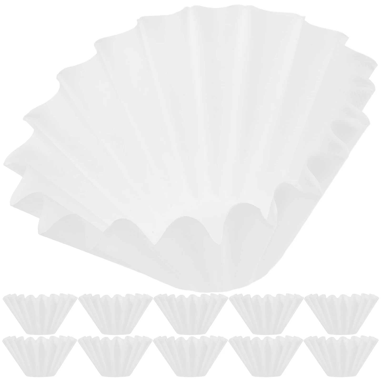 

50 pcs Coffee Filter Paper Large White Ripple Filters for Hand Drip Espresso Powder Cake Bowl Shaped Safe Practical Kitchen Bar