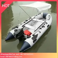 13.8ft PVC Inflatable Boats 8 Person Fishing Kayak Rowing Rafts Dinghy with Motor Bracket Hole for Water Sports