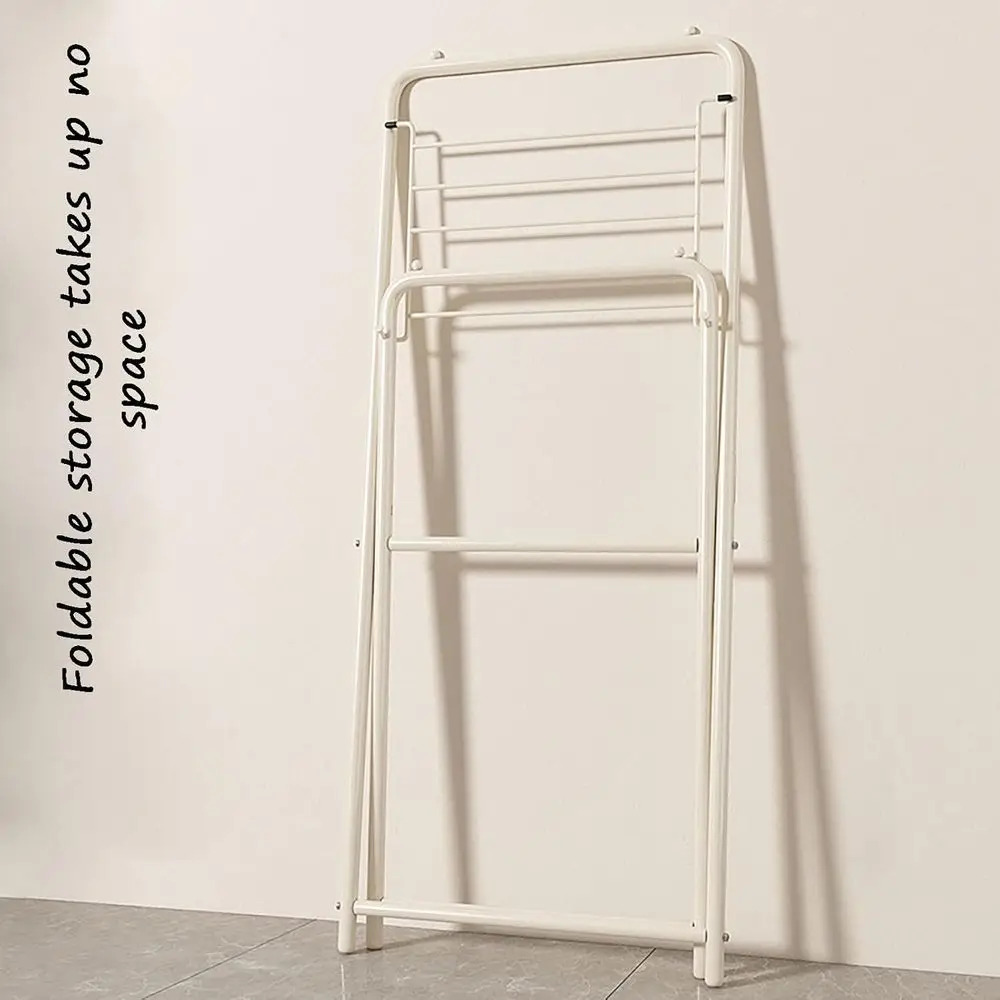 Adjustable Folding Clothes Drying Rack with Storage, Compact Design for Indoor/Outdoor Use (White)