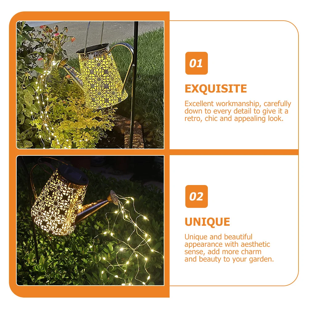 

Decorative Solar Watering Can Light Retro Metal Kettle Outdoor Hanging Solar Lantern Backyard Garden Porch Fence Decor