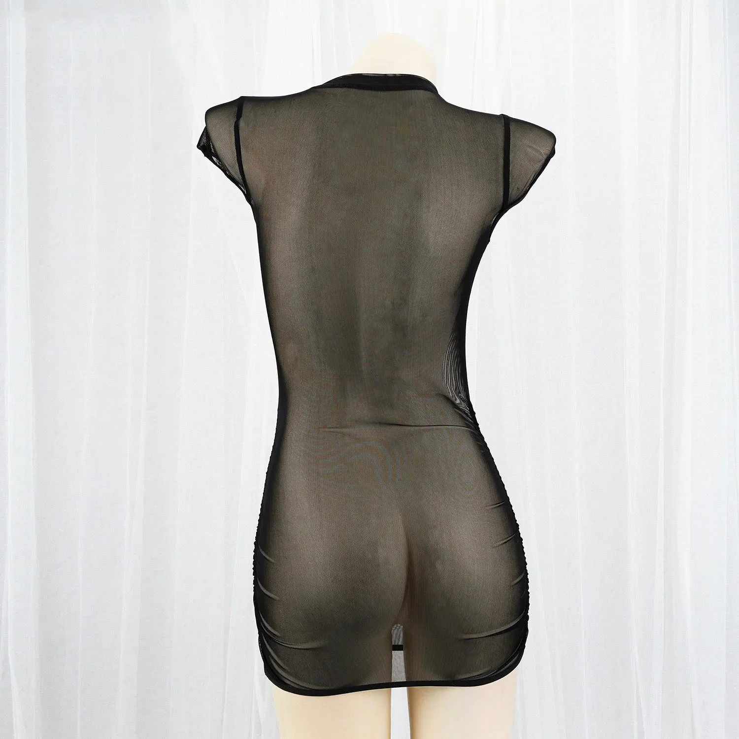 

Mini robe en maille transparente pour femmes, robe de soirée en boîte de nuit, pyjama mince et cool, sous-vêtements sexy,
