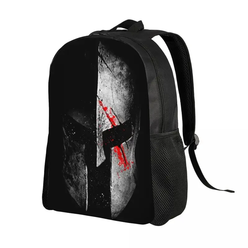 Sparta Skull Spartan Helmet Backpack for Women Men Water Resistant College School Bag Printing Bookbag