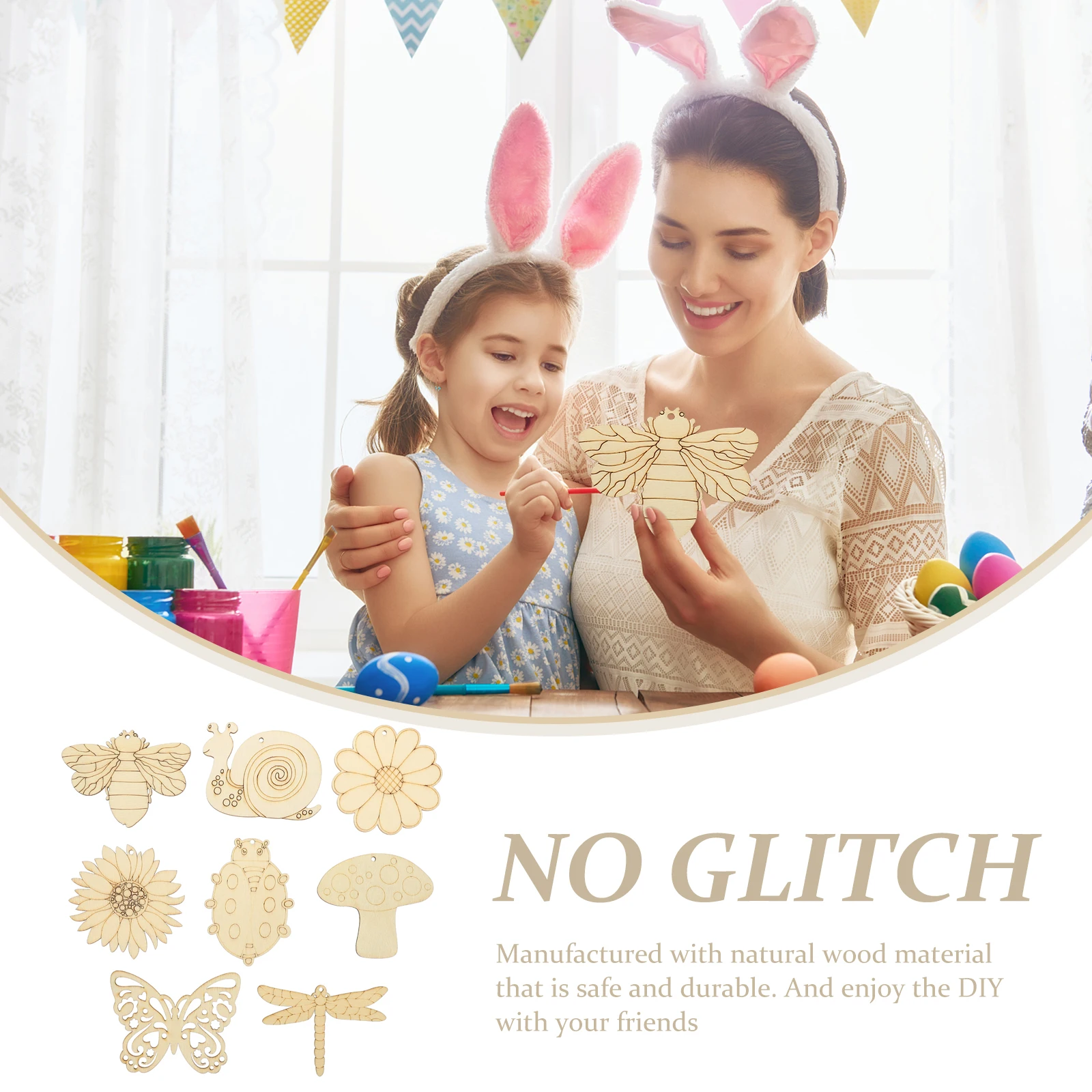 

80Pcs Blank Wooden Flower Cutouts Unfinished Spring Wood Slices DIY Painting Crafts Hanging Wood Decorations Unfinished Cutouts