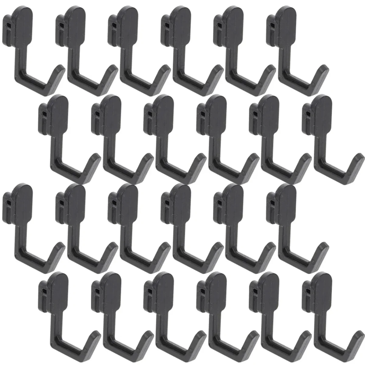 24Pcs Pegboard Hooks J Shape Pegboard Hook Peg Board Tool Organizer Accessories, Black