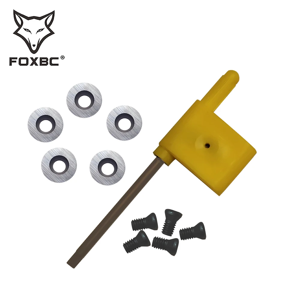 

FOXBC 5PCS 12x2.5mm Ci3 Round Carbide Inserts Cutters For DIY Lathe Wood Turning Finisher Hollower Tool