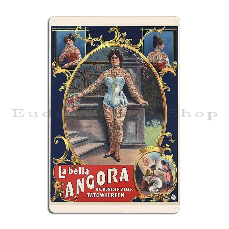 Tattooed Woman Sideshow Poster Metal Plaque Poster Designer Mural Create Classic Create Tin Sign Poster