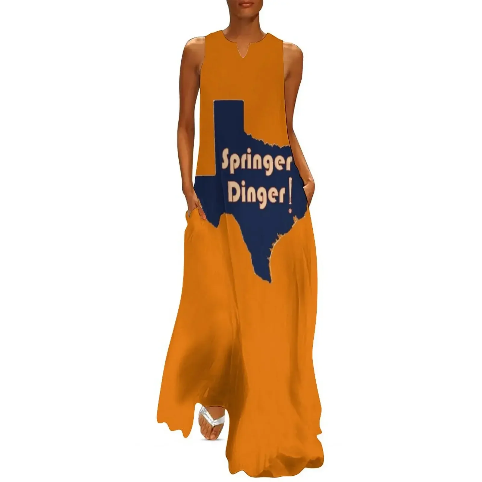 

Springer Dinger! Texas Design Long Dress Casual dresses Female clothing birthday dress Dress