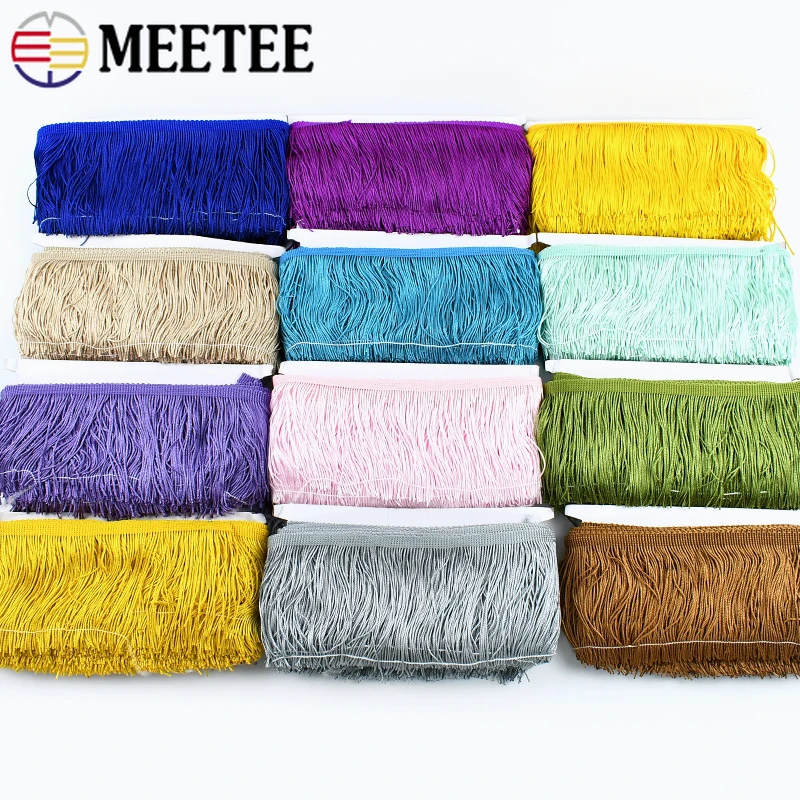 

5/10M 10cm Fringe Tassels Latin Clothes Lace Trim Tassel Fringes for Dresses Decorative Trimmings Stitching Sewing Accessories