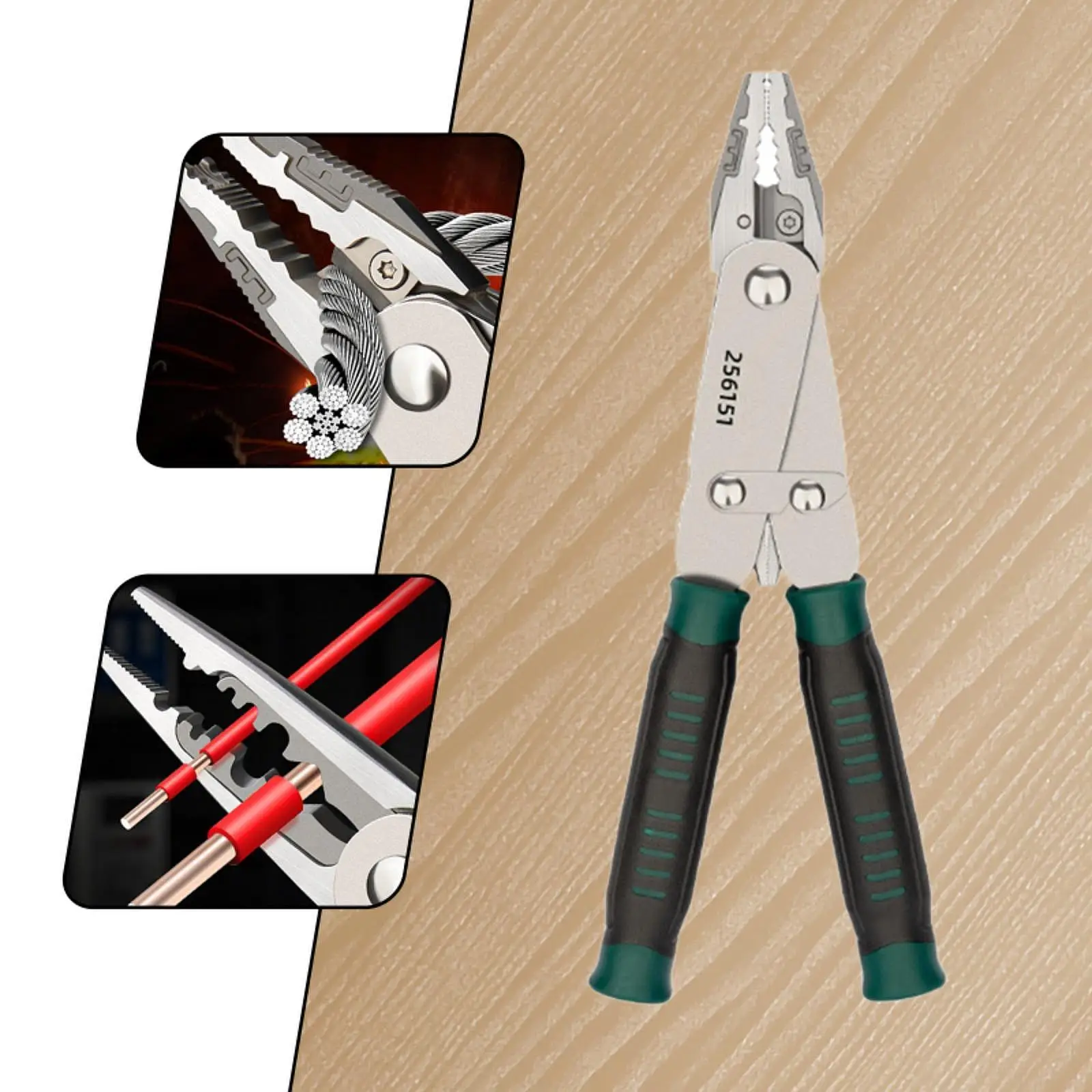 가정용 DIY 용 와이어 스트리퍼 펜치 스트리핑 절단 용 전기 플라이어 라인맨 플라이어 다기능 인체 공학적 그립
