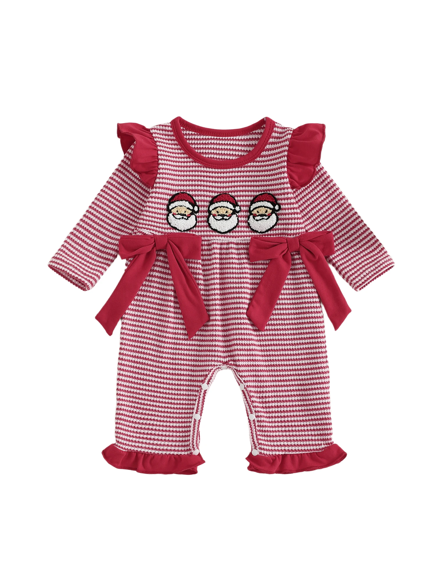 Macacão infantil de inverno com capuz e orelhas de urso, manga comprida, listrado, roupa infantil para neve para o Natal