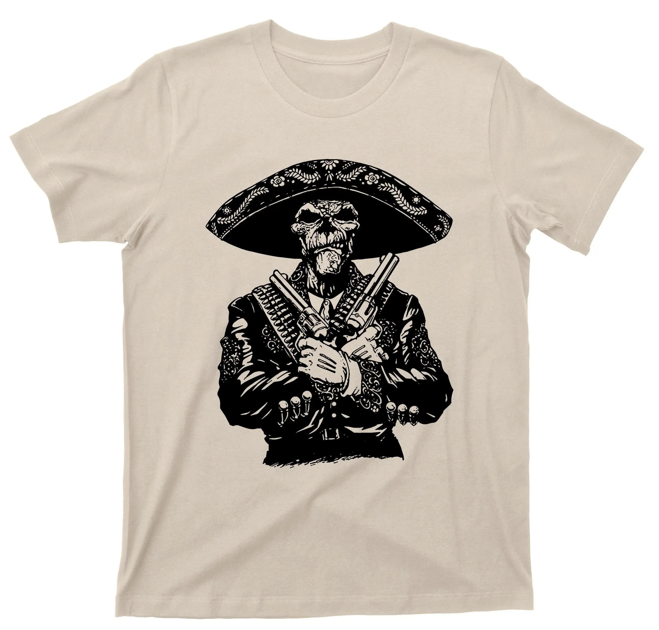 Skeleton Mariachi Gunslinger T Shirt Day Of The Dead Tattoo Charro Suit