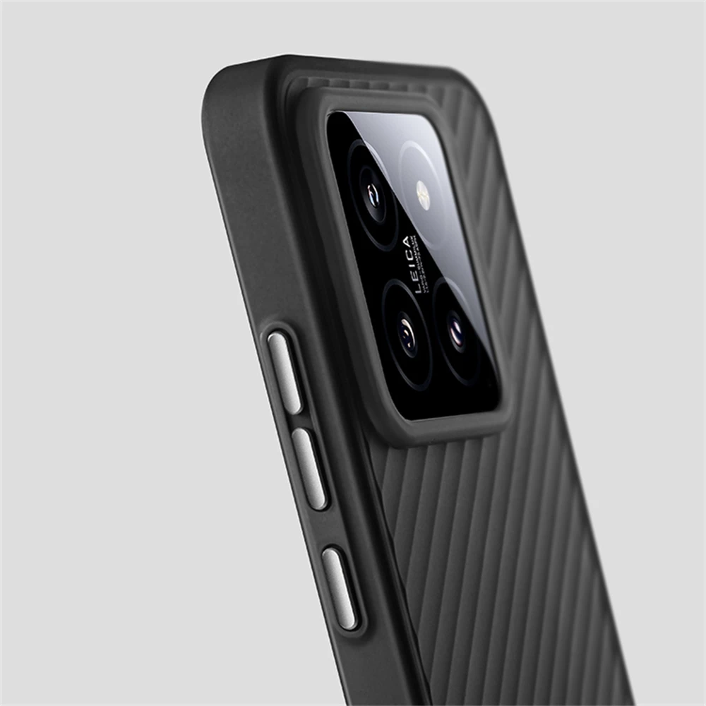 Luxury Stereoscopic Streak Matte Translucent Case For Xiaomi Mi 15 14 Pro 13 Shockproof Bumper Magnetic Wireless Charge Cover