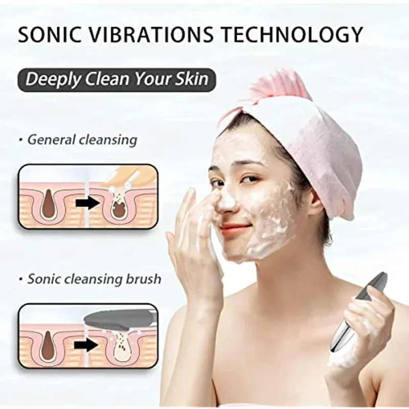 Elektrische Gesichtsreinigungsbürste, Silikon, vibrierendes Massagegerät, Gesichtswäscher-Bürste, Tiefenreinigung, Mitesser-Entferner, Peeling