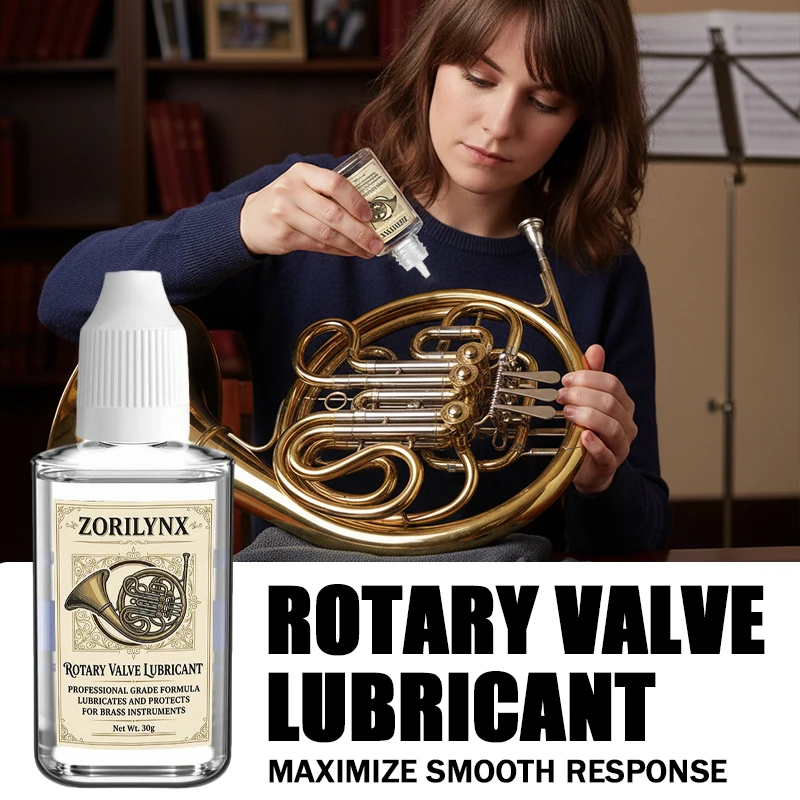 Lubrifiant professionnel pour soupapes rotatives de cor français et trombone, pour l'entretien des roulements et des noyaux à attache F - ZORILYNX