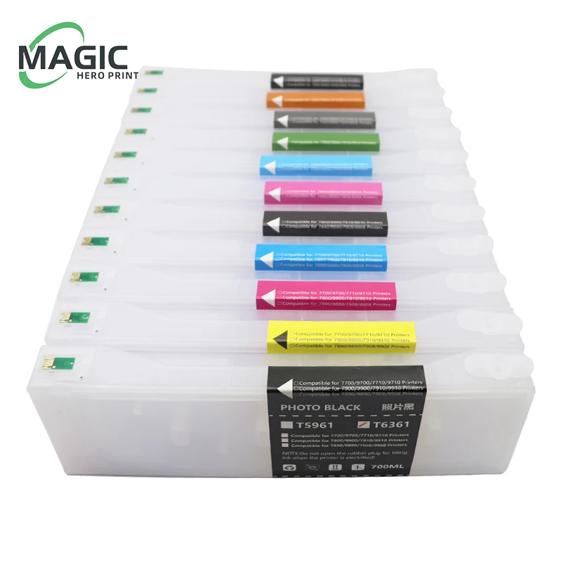 Magic T6361-T6369 T636A T636B for Epson 9908 refillable ink cartridge epson 7908 7890 9890 9710 7710 supply 9910 7910 7900 9910