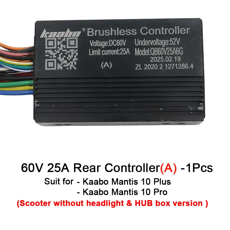 Original 60V 25A Sine Wave Rear Front Controller for Kaabo Mantis 10 Plus/Mantis Pro Without Headlight & HUB Box Version
