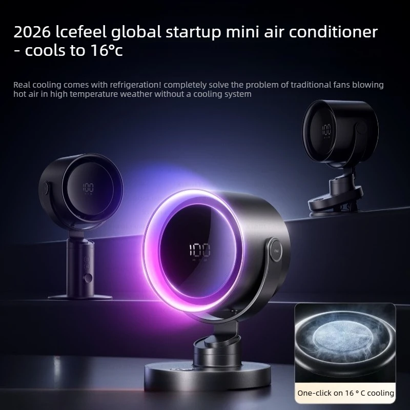 

2026 new desktop small fan mini air conditioner quiet office rechargeable long lasting student dormitory bed clip car portable