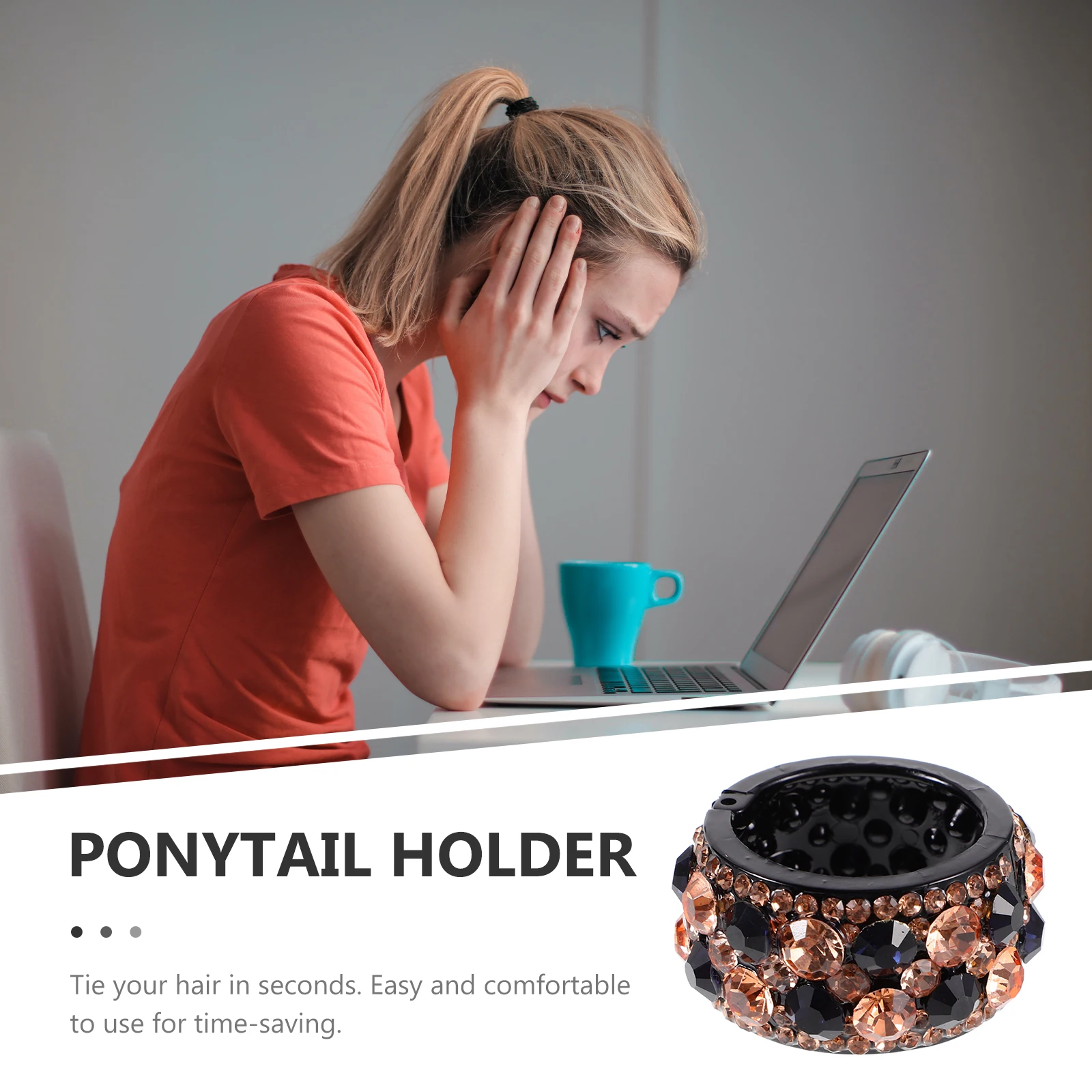 

Durable Rhinestone Clip Ponytail Holder Barrette Crystal Hair Ponytail Holder Clips Clip Comfortable Daily Party Use