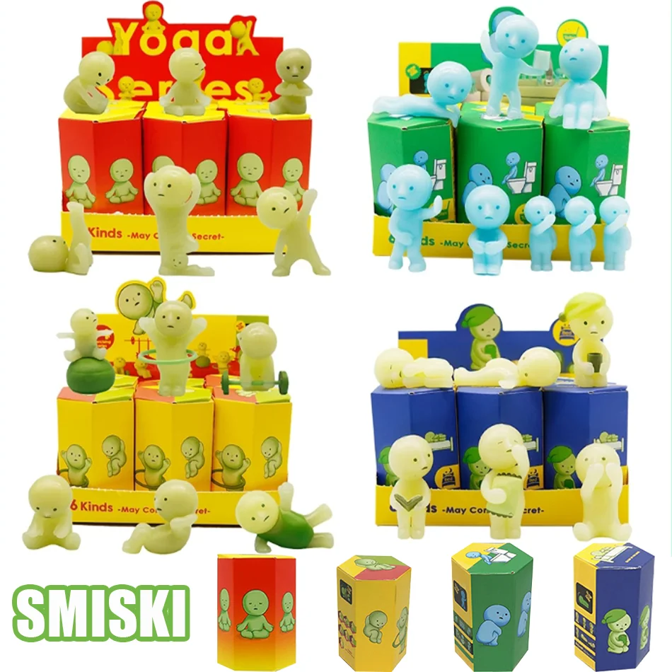 

6 шт./компл., серия Hippers, йога, фитнес, мини-фигурка, милые серебристые украшения, кукла, серия для спальни, слепая коробка, модель, украшения, подарок