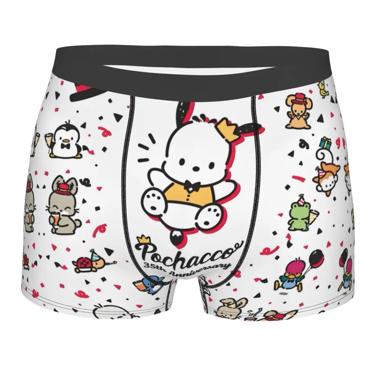 

Модное нижнее белье Pochacco на заказ, мужские трусы-боксеры с принтом Kawaii, аниме, шорты, мягкие трусы