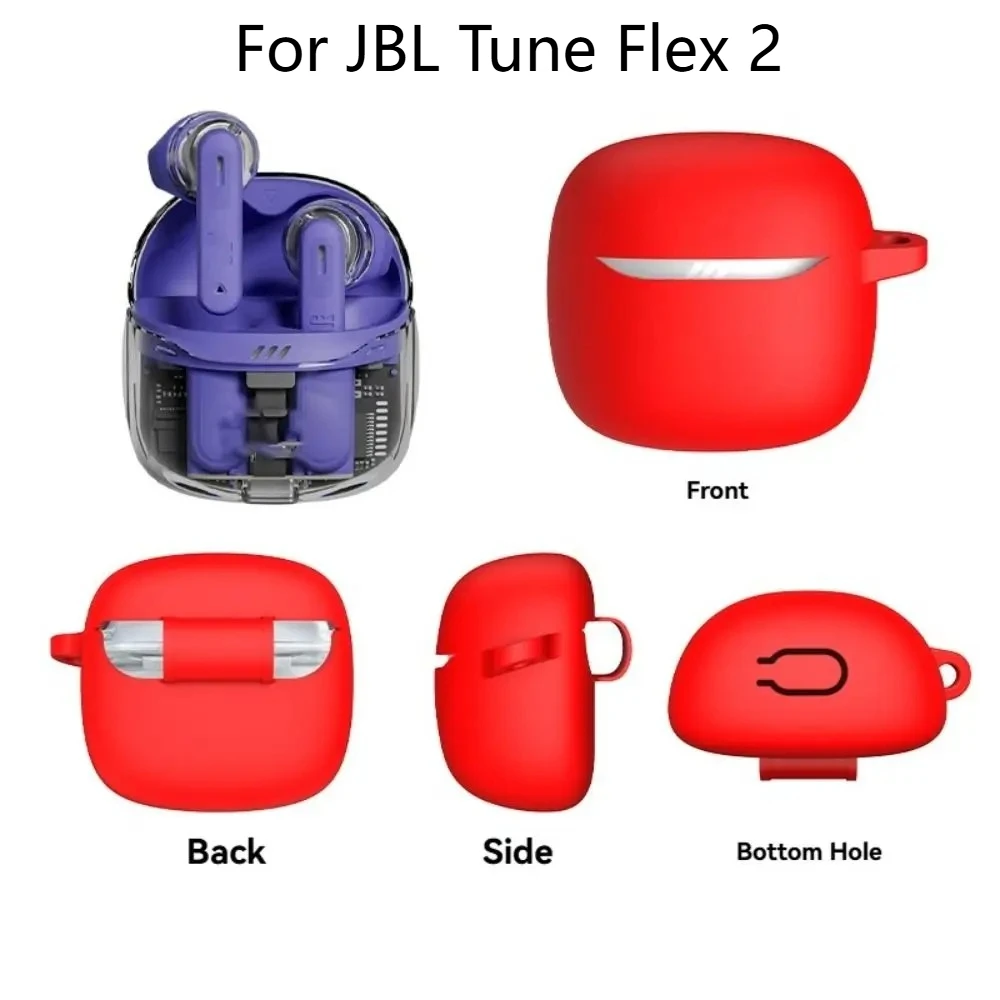

Durable Shockproof Cover For JBL Tune Flex 2 - Silicone Case with Free Lock Buckle