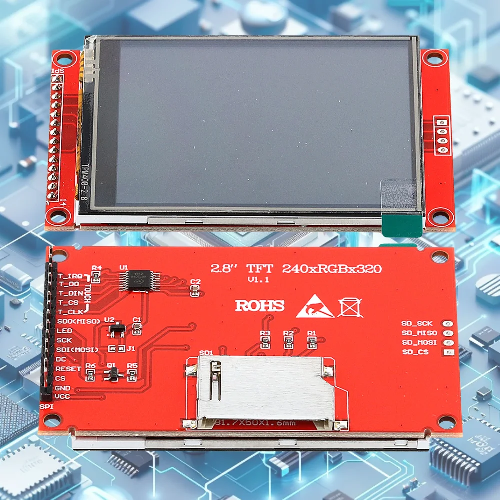 Module d'affichage LCD TFT 2,8 pouces compatible avec la carte de développement ESP32-S3 DevKitC-1 RGB 240*320 ILI9341 SPI 4 fils 18 broches