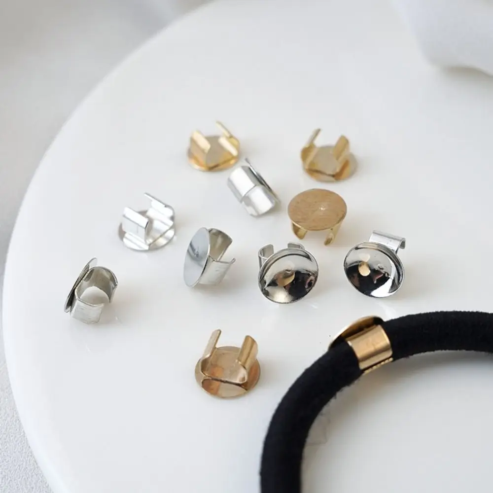 100ชิ้นฐานเชือกผมสีทองเงินอุปกรณ์ทำเครื่องประดับงานประดิษฐ์ทำด้วยตัวเองโลหะ c หัวเข็มขัดเชื่อมต่อที่คาดผม