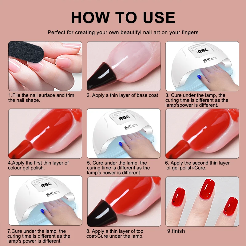 Kit de vernis à ongles Gel 9 couleurs bricolage Nail Art Design tout pour la décoration tremper Gel UV longue durée manucure peinture Gel Vernis ensemble