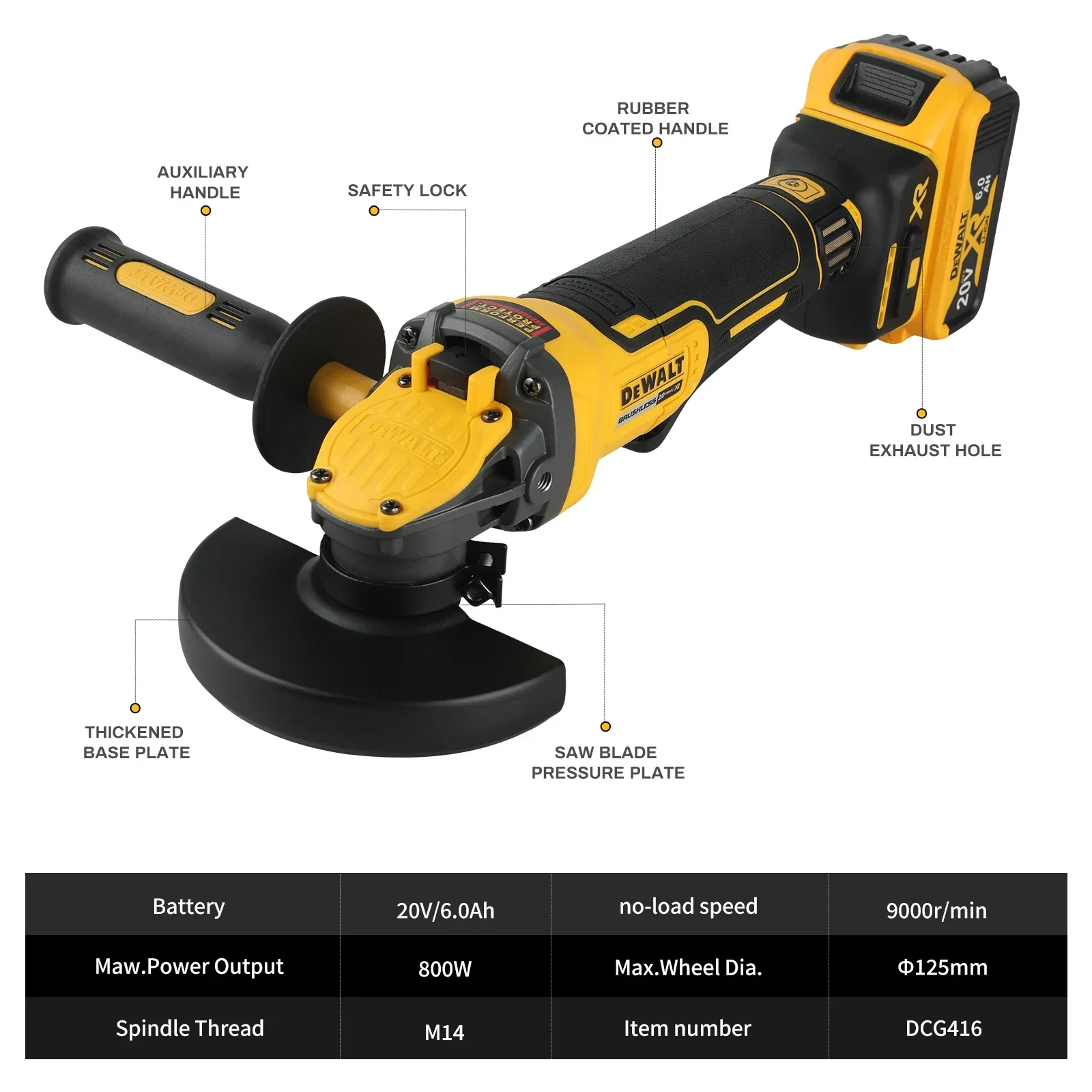 125 مللي متر فرش طاحونة زاوية كهربائية 3 سرعات طاحونة لاسلكية آلة قطع النجارة أداة السلطة لبطارية ديوالت 20 فولت #4