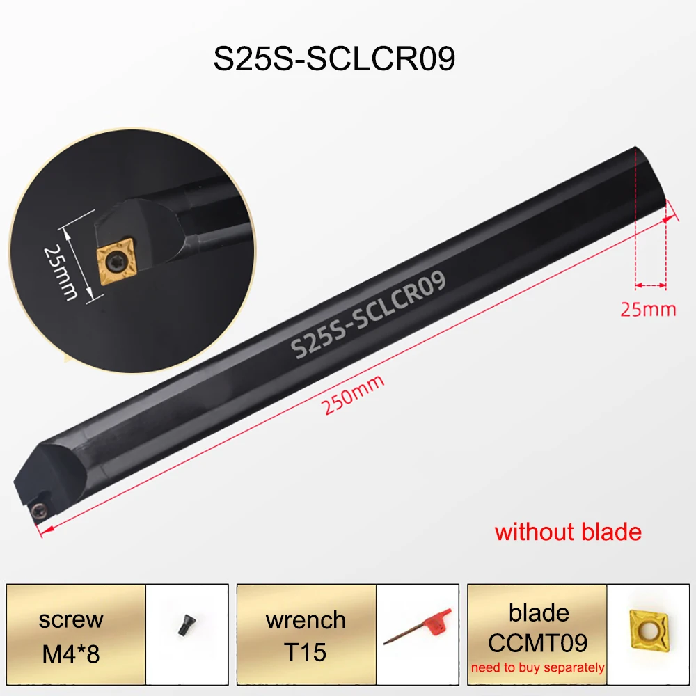 1PC S12M S14N S16Q S20R S25S SCLCR09 Internal Turning Tool Lathe Boring Bar Tool Holder For CCMT09T304 CCT09T308 Carbide Insert