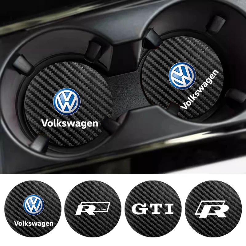 Car Anti Slip Anti-noise Coaster Pad Auto Interior For Volkswagen Scirocco Polo T5 Passat b6 Golf mk5 Tiguan Jetta CC Beetle GTI