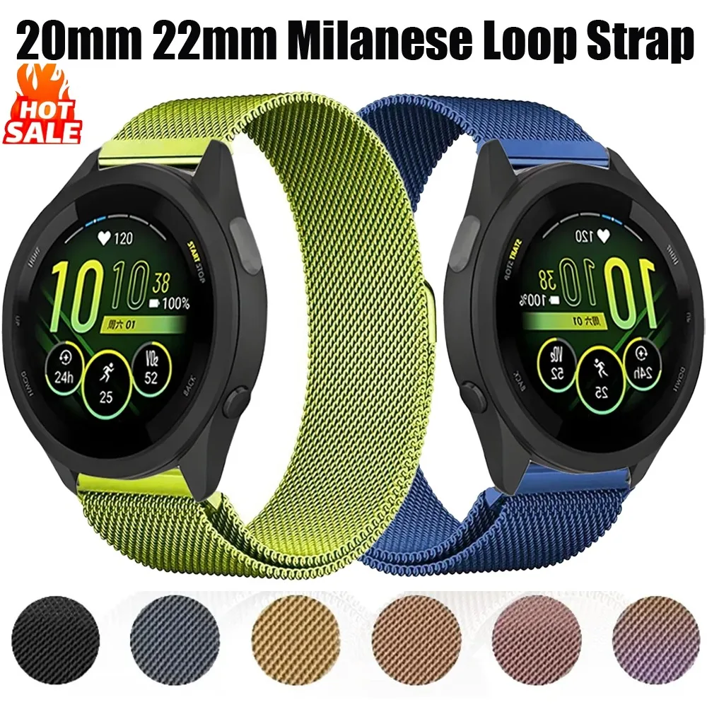 20mm 22mm Milanese Loop Armband für Garmin Forerunner 165 55 645 265 965 255/Active 5/Vivoactive Zubehör Garmin Venu 3 Correa