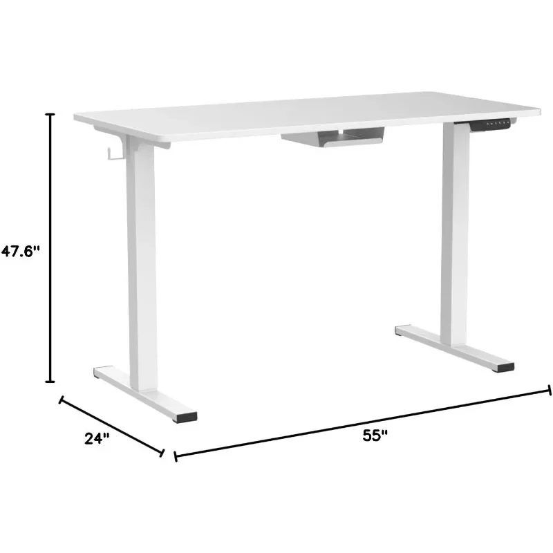 FLEXISPOT Electric Stand Up/ Standing Desk with 55 x 24 Splice Ergonomic Memory Controller Height Adjustable E150