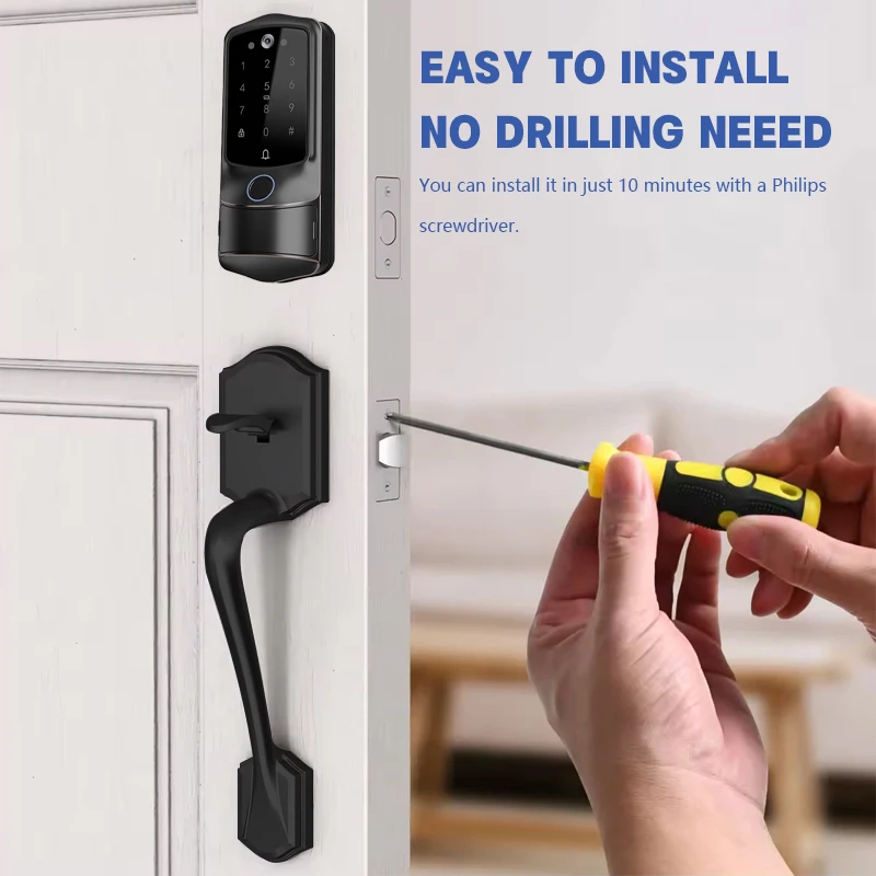 WIFI APP Steuerung Elektronische Tür Tastatur Riegel Fingerabdruck Smart Tür mit Griff