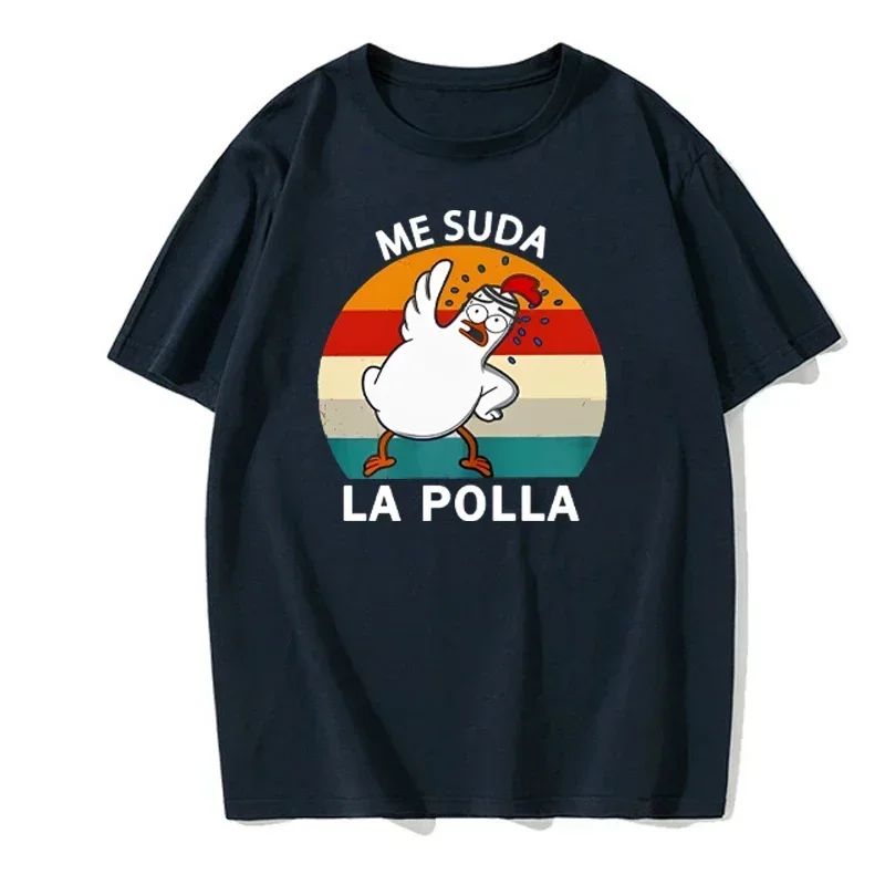 Modna koszulka damska z krótkim rękawem i nadrukiem kreskówkowego kurczaka, uniwersalna, codzienna, odpowiednia na każdą porę roku.