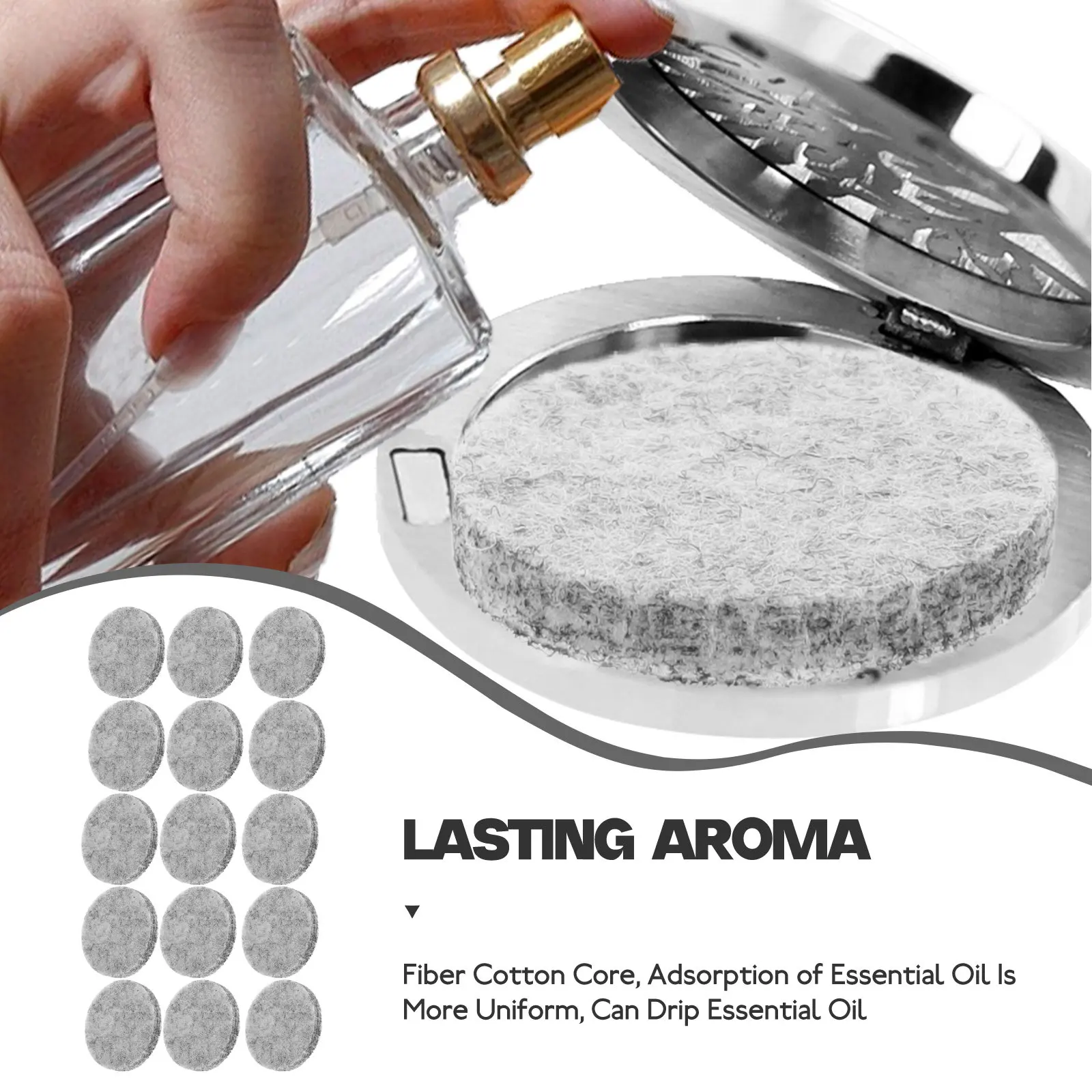 200 Pcs Aromatherapy Necklace Refill Car Essential Oil Pads Pendant Cars Cotton