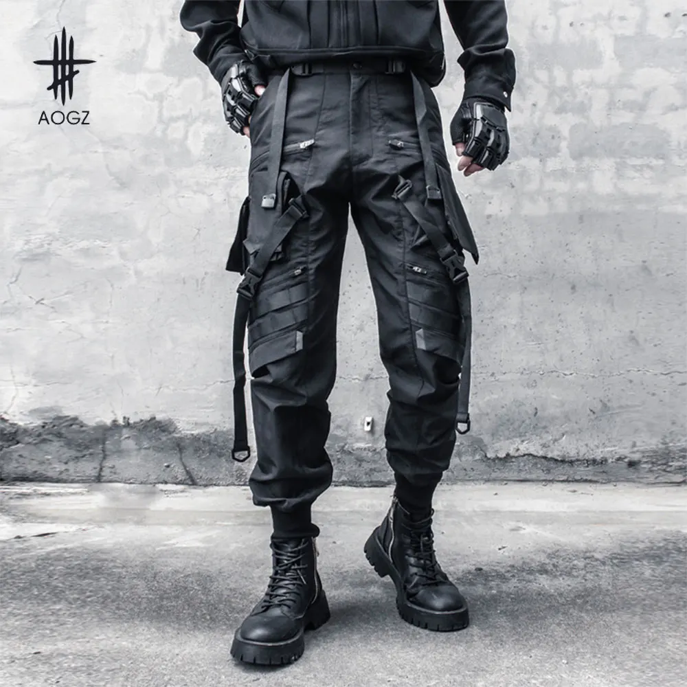 

AOGZ хип-хоп уличная одежда мужские брюки-карго Techwear тактические брюки повседневные шаровары брюки для бега модная одежда свободная